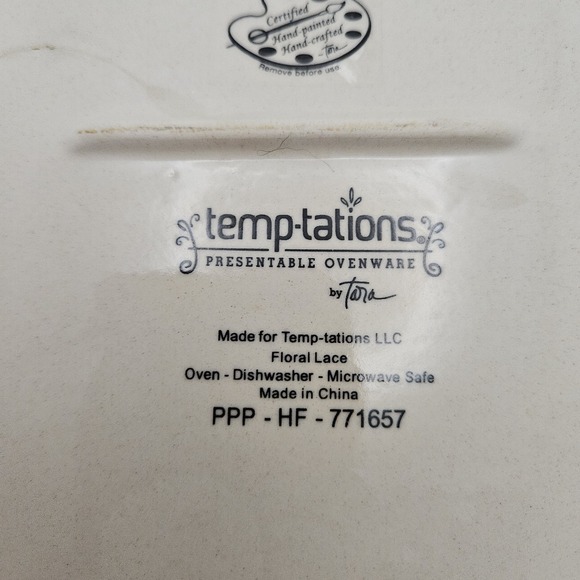 Temptations Floral Lace Square Baker, Cottagecore Floral Bakeware,... - Picture 8 of 11